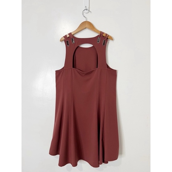 Free People Baby Love Terracota Mini Sleeveless Back Cut Out Dress Size Small - Picture 5 of 8